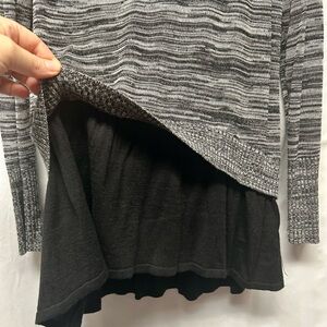 Cupio Black and Gray Striped Blouse